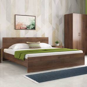 Kings Beds Without Storage Design Zoey Engineered Wood King Size Non Storage Bed in Classic Walnut Finish