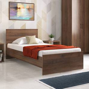 Single Beds Design Zoey Non-Storage Single Size Bed (Single Bed Size, Classic Walnut Finish)