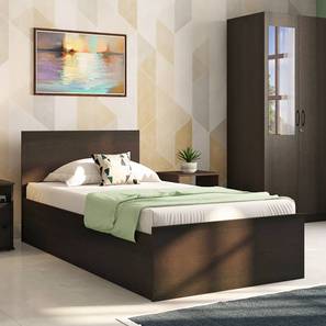 Single Beds With Storage Design Wren Engineered Wood Single Size Box Storage Bed in Dark Wenge Finish