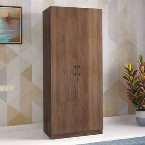 Cupboards Design Zoey Engineered Wood 2 Door Wardrobe in Classic Walnut Finish