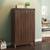 Webster shoe cabinet with lock walnut finish 24 pair capacity lp