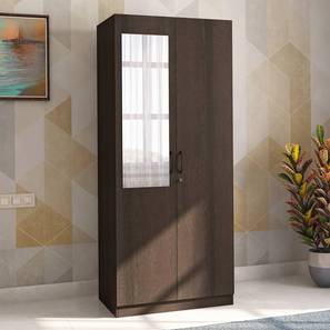 Top Deals In New Delhi Design Zoey Engineered Wood 2 Door Wardrobe With Mirror in Dark Wenge Finish