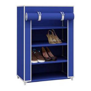 Shoe Rack Design Josh Fabric Shoe Rack in Blue Finish