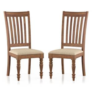 Tuscany All Products Design Tuscany Solid Wood Dining Chair set of 2 in Natural Teak Finish