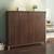 Webster shoe cabinet with lock walnut finish 48 pair capacity lp