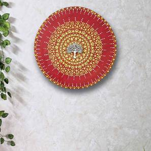 Red Engineered Wood Wall Art-image-1