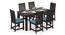 Brighton Diego 6 Seater Dining Set (Mahogany Finish, Camilla Blue) by Urban Ladder - Design 1 - 