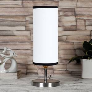 devansh white & black cotton table lamp with Steel Base -46-picture-17