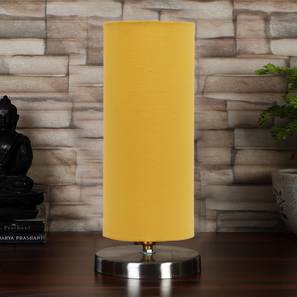 Yellow cotton table lamp with Steel Base -5-image-1