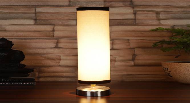 white & black cotton table lamp with Steel Base -7 (Multi) by Urban Ladder - - 