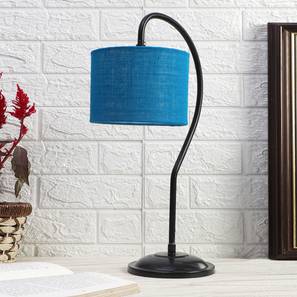 Turquoise Blue Jute Curvy Table Lamp with Iron base-image-10