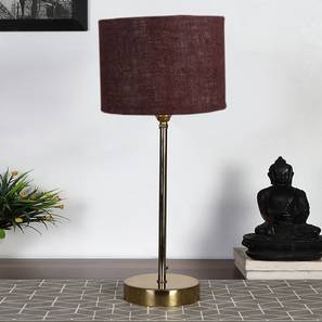 Brown Jute with Metal Gold Table Lamp-image-5