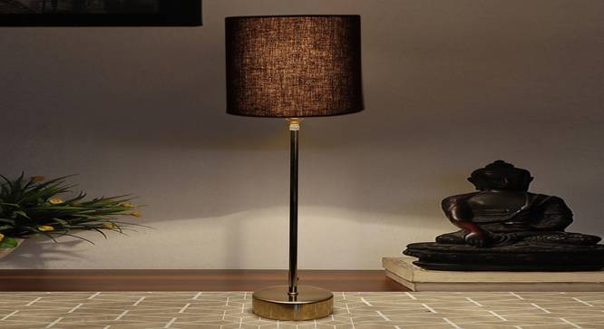 Black cotton with  Metal Gold  Table Lamp (Black) by Urban Ladder - - 