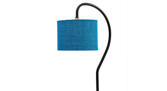 Turquoise Blue Jute Curvy Table Lamp with Iron base(SP44) (Blue) by Urban Ladder - - 