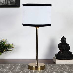 devansh White & Black cotton with Metal Gold Table Lamp-picture-20