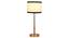 White & Black cotton with  Metal Gold  Table Lamp (Grey) by Urban Ladder - - 
