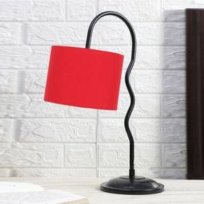 devansh Red cotton Zig Zag Curvy table lamp with Iron Base-picture-23