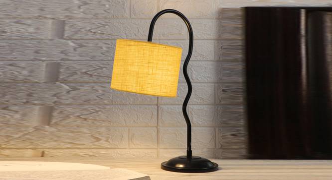 Yellow Jute  Zig Zag Curvy  table lamp with Iron Base (SP43) (Yellow) by Urban Ladder - - 