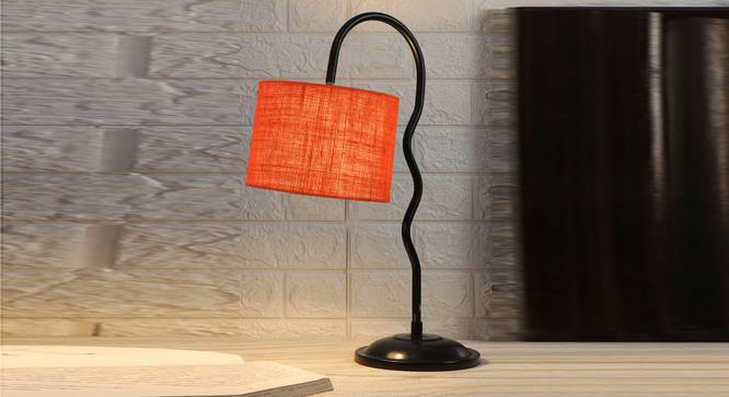 Orange Jute  Zig Zag Curvy  table lamp with Iron Base(SP41) (Orange) by Urban Ladder - - 