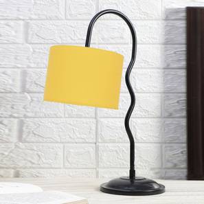 devansh Yellow cotton Zig Zag Curvy table lamp with Iron Base-picture-20