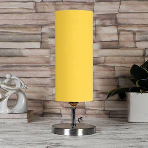 Yellow cotton table lamp with Steel Base -44-image-16