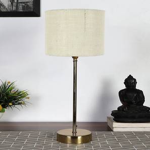 White Jute with Metal Gold Table Lamp-image-45