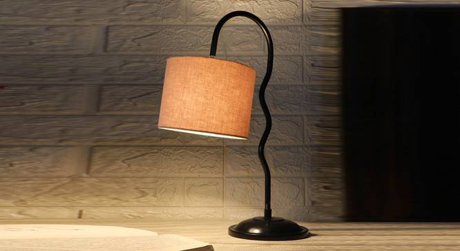 Grey cotton Zig Zag Curvy  table lamp with Iron Base (SP28) (Grey) by Urban Ladder - - 