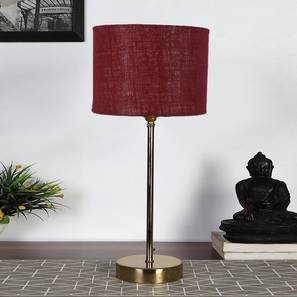devansh Maroon Jute with Metal Gold Table Lamp-picture-19