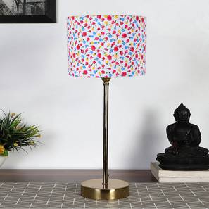 Table Lamps Design Claire Multicolour cotton  with  Metal Gold  Table Lamp (Multi)
