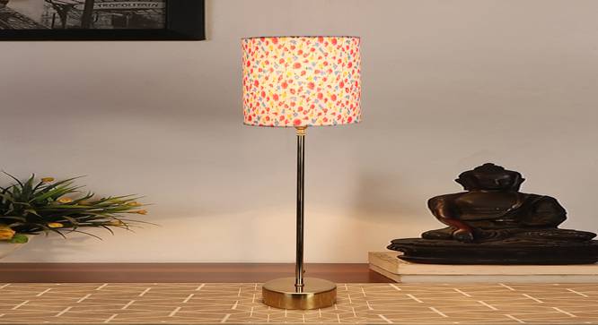 Claire Multicolour cotton  with  Metal Gold  Table Lamp (Multi) by Urban Ladder - - 