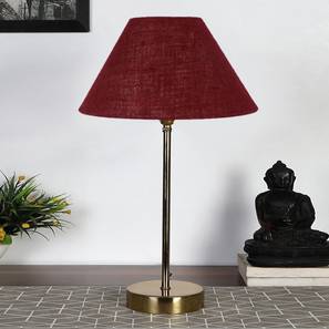Maroon Jute Metal Gold Table Lamp-image-10