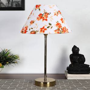 Multi-colour cotton Metal Gold Table Lamp-image-5