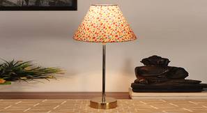 Multicolour cotton with Metal Gold Table Lamp-image-1