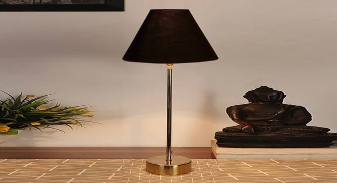 Black cotton  Metal Gold  Table Lamp (Black) by Urban Ladder - - 