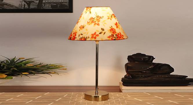Multi-colour cotton  Metal Gold  Table Lamp (Multi) by Urban Ladder - - 