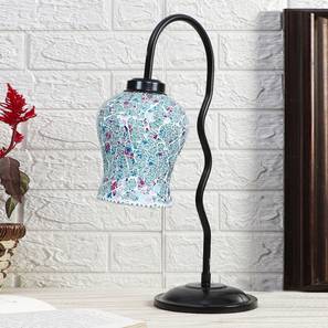 Multicolor Mosaic Glass Zig Zag Curvy Table lamp with Iron Base-image-44