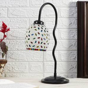 devansh Multicolor Mosaic Glass Zig Zag Curvy Table lamp with Iron Base-picture-12