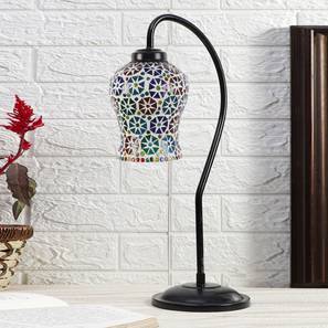 devansh Multicolor Mosaic Glass Curvy Table lamp with Iron Base-picture-34