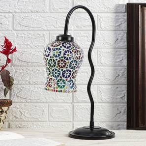 devansh Multicolor Mosaic Glass Zig Zag Curvy Table lamp with Iron Base-picture-40