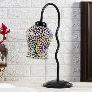 devansh Multicolor Mosaic Glass Zig Zag Curvy Table lamp with Iron Base-picture-11