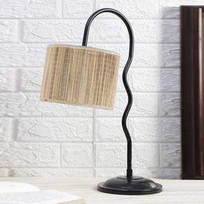 devansh Round Bamboo Zig Zag Curvy Table lamp with Iron Base-picture-36