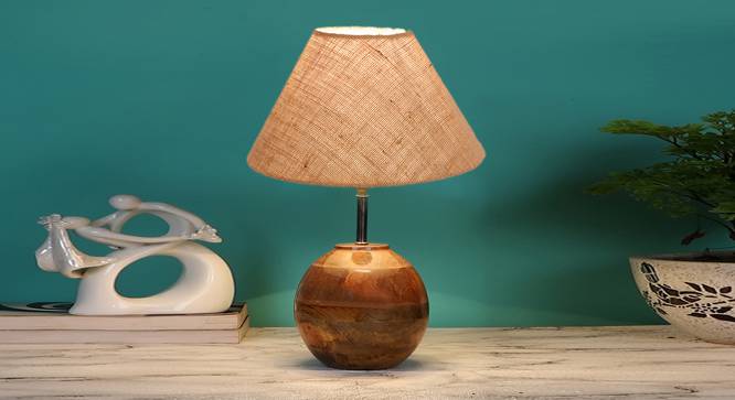 Beige Jute with  Natural Wood   Table Lamp (Beige) by Urban Ladder - - 