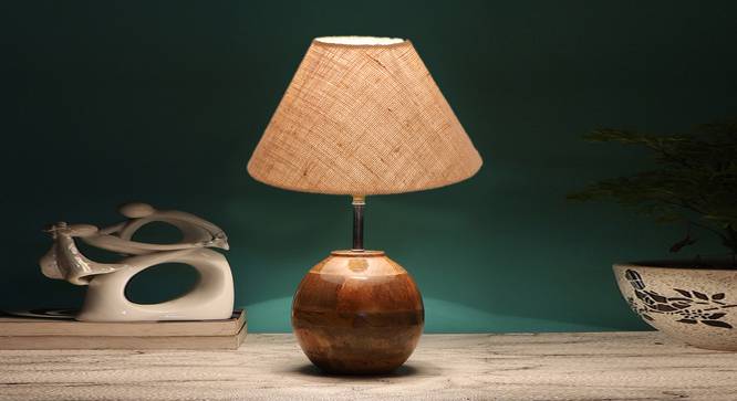 Beige Jute with  Natural Wood   Table Lamp (Beige) by Urban Ladder - - 
