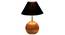 Black cotton with  Natural Wood   Table Lamp (Black) by Urban Ladder - - 