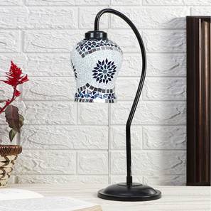 devansh Multicolor Mosaic Glass Curvy Table lamp with Iron Base-picture-36