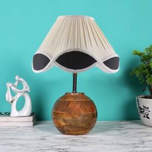 Vintage cotton Multicolor with Natural Wood Table Lamp-image-17