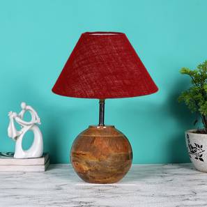 devansh Maroon Jute with Natural Wood Table Lamp-picture-10