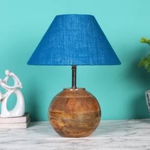 devansh Turquoise Jute with Natural Wood Table Lamp-picture-17