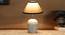 White & Black cotton with  White Brushed Wood    Table Lamp (Multi) by Urban Ladder - - 
