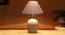 Grey cotton with  White Brushed Wood    Table Lamp (Grey) by Urban Ladder - - 